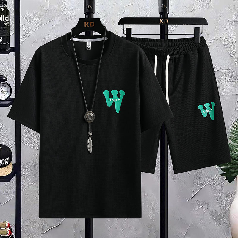 Shirt Camp Collar - Men's Casual 2-Piece Sportswear Set Streetwear