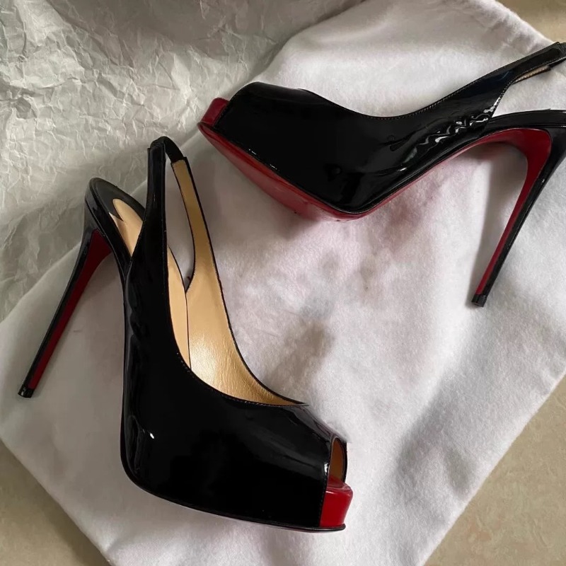 Casual Sandal Leather - Women's High Heeled Sandals 12cm High