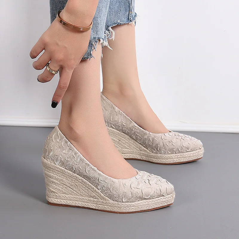 8cm Size 34-42 Breathable Comf - Espadrille Slip On recension och pris