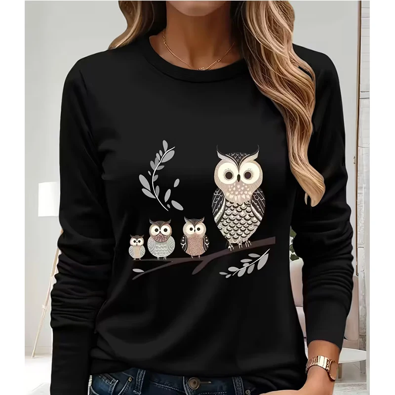 Owl Family Print Casual Long S - Tee Graphic Print recension och pris
