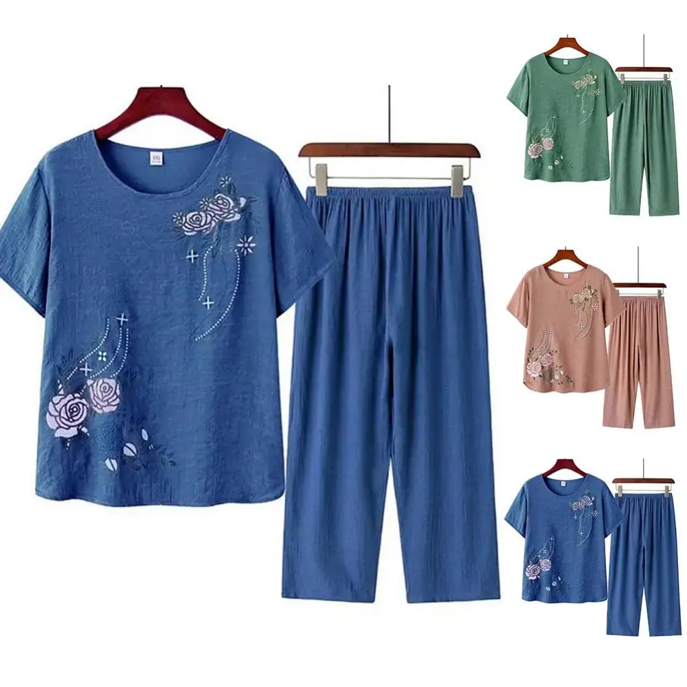 Middle-aged elderly women's sh - Linen Shirt Breathable recension och pris