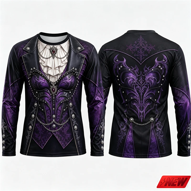 Gothic Vampire Costume Long Sl - Tee Graphic Print recension och pris