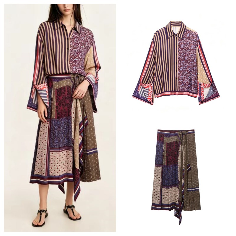2026 Elegant Chic Printed Saro - Shirt Camp Collar recension och pris